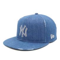 NEW ERA 59FIFTY NY Yankees Džinsinė kepurė su kalnų krištolu NER37C6613 Skalauta mėlyna, su dėvėjimo žymėmis MLB ONSPOTZ Išskirtinė, plokščiu snapeliu, Unisex, beisbolo kepurė gray