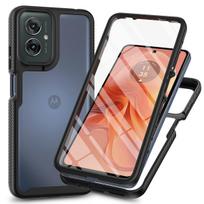 Case for Motorola Moto G55, includes built-in screen protector + clear back cover juoda