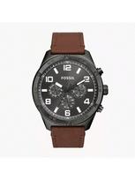 Men's Brox Series Multifunctional Quartz Watch, Men's Wristwatch, Black/ Dial, PU Strap, Business Fashion Style BQ2800 pilka spalva