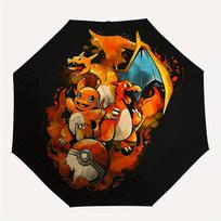 1 vnt. Ugnies Pokémon Vėjui atsparus automatinis skėtis, lengvas moterims/vyrams, puiki Kalėdų dovana a0811241