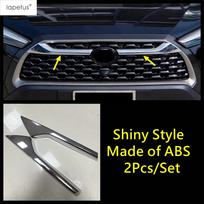 Priekinė Vidurinė Aliuminio Grotelių Juostelių Apdailos Dangtelis ABS Chromo Aksesuarai Toyota Corolla Cross XG10  - 2025 Shiny Style gray