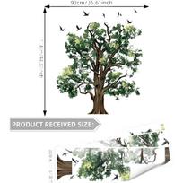 Removable Backing Realistic Tree Decal Bird Wall Decal gray