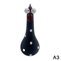 Quirky Big-Eyed Chicken Figurine Colorful Polka Dot Resin Statue Long Leg Chicken Expressing Healing And Joy Garden Yard Decor black