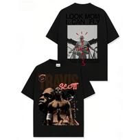 2026 Spring_Summer Retro Hip Hop Travis Scott Printed American Round-neck Men's and Women's Retro Street T-Shirts 4XL