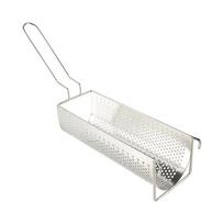 Stainless Steel Fry Baskets Chips Presentation Basket Strainer Food Basket Kitchen Accessory Cooking French Fries Basket 1 white