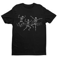 Retro Dancing Skeleton Unisex T-shirt | Skull Lovers Gifts for Men S įvairiaspalvis