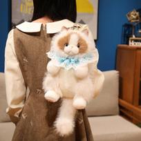 Mielos Ragdoll katės Kuprinės Pliušinis žaislas Pudelio krepšys Mergaičių Pečių krepšiai Pliušinės Studentų Kuprinės Kuprinė Kačiukai Žaislai Berniukui about 45-50cm white