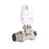 Copper Thermostatic Radiators Valves Straight Adjustable Setting For Central Heating Systems Panel Radiators