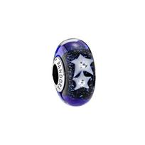 Pandora Night Sky Star Murano Glass Bracelet Charm Women Bracelets 791662CZ Box,Blue White gray