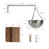 Sauna Aromatherapy Bowl with Swinging Arm Stainless Steel Essential Oil Holder and Elegant Wooden Screw Covers for Sauna China Mainland gray