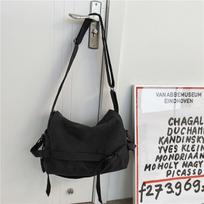 Canvas messenger bag men's trendy brand large capacity Japanese versatile retro backpack simple casual women's shoulder bag