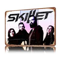 Skillet Band Vintažinis Plakatas Retro D Spausdinti Metaliniai Ženklai Individualus Sienos Kabinamas Dovana Šiuolaikinei Namų Dekoro Ornamentams Namas 20x30cm（7.8x11.8inch） black