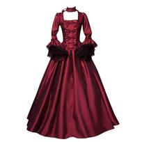 Women's Square Neck Long Sleeve Flare Sleeve High Waist Vintage Royal Court Solid Maxi Ball Gown Dress S bordinė