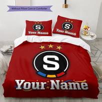 Custom Name AC Sparta Praha Bedding,Quilt Set Quilt Cover Pillowcase Home Birthday Gift(1 * duvet cover + 2 * pillowcase, without core) -HE11 135x200cm white