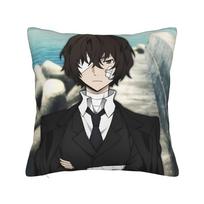 Dazai Bungo Stray Dogs Pillowcase Double-Sided Printing Cushion Cover Decoration Pillow Case Cover Bedroom Zipper 45X45Cm 30X30CM