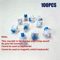 100 vnt. Mini mechaninis klaviatūros jungiklis Fidget žaislas Ergonomiškas spragtelėjimo įrenginys Klaviatūros klavišo keitimui Lauko žaidimams Footless 100pcs white