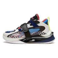 Li Ning Pioneer Spirit Premium 2.5 žemi krepšinio bateliai Vaikų sportbačiai Juodi Balti Mėlyni YKBS048-1 42