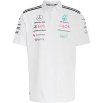 Adidas X Mercedes-Amg Petronas F1 Collaboration Team Casual Comfortable Striped Polo Shirt Men tops White Black JW0586 3XL