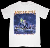 Vintažiniai Megadeth Rust in Peace vyriški marškinėliai Balti Unisex marškinėliai S dydžio iki 234XL TA2150 Unisex marškinėliai L blue