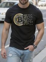 Bitcoin BTC Tshirt Graphic Tshirt - Black with Golden Bit... XXXXL black
