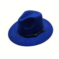 Vaikams Fedora skrybėlė Juodas dirželis Mažiems vaikams Platus kraštas Vienspalvis Veltas Klasikinis Baltas Juodas Vaikas Laisvalaikio Formalus Pavasaris Ruduo 54CMno belt blue