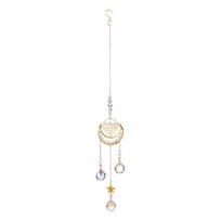 Crystal Sun Catcher Suncatcher with Moon Butterfly & Moth, Prism Sun Catcher for Windows Hanging Decor, Rainbow Maker for Ceiling Garden Home Indoor A white