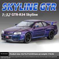 1:32 Nissan Gtr R34 Skyline Supercar Alloy Metal Diecast Car Model Indoor Desktop Collection Hobby Trendy Ornament Birthday Gift