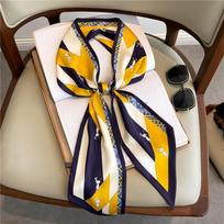 Luxury Brand Horse Printed Scarf Elegant Slender Thin Silky Scarf Women's Casual Decorative Neck Scarf 147x14CM
