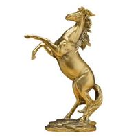 Meninė arkliuko figūrėlė, miniatiūrinė, imituojanti ponio statulėlė, dervos gyvūno skulptūra, namų biuro stalinė dekoracija, ornamentas auksinė