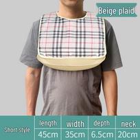Elderly Adult Silicone Waterproof Feeding Bib gray