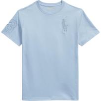 Polo Ralph Lauren Big Pony T-Shirt Iconic Embroidered Large Pony Logo And Twill 3 Patch Cotton Knit Crew Neck Short Sleeve Pullover 323832907-506 XL gray