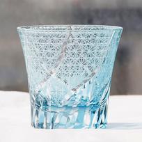 Edo Kiriko Daisy Whiskey Glass 220Ml, Handmade Crystal Cup With Flower Pattern, Vaso Whisky Grabado Flores, Super Value gray