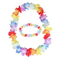 10 vnt Havajų gėlių Leis girliandos karoliai puošni suknelė vakarėlis Havajų paplūdimio linksmybės Multicolor 6cm red
