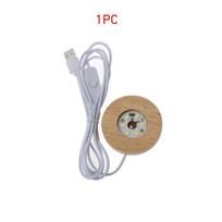 Rankų darbo LED medžio dervos ekspozicinis pagrindas, skersmuo 6 cm, USB, apvalus dekoratyvinis stovas, „pasidaryk pats“ naktinė lemputė gray