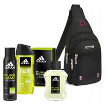 Dovanų rinkinys vyrams Adidas Pure Game 4in1 su kosmetika ir rankine