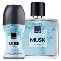 Kosmetikos rinkinys AVON Musk Exhale vanduo + rutulinis dezodorantas vyrams Pure