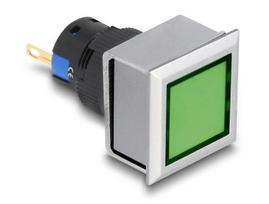 LED indikatorinė lemputė 16 mm žalia kvadratinė 12 V Delock 22056