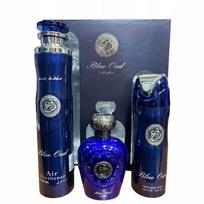 Kvepalų rinkinys Lattafa Blue Oud: 100 ml EDP, 200 ml dezodorantas, 300 ml gaiviklis