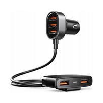 Automobilinis įkroviklis Joyroom, 5 USB, 6,2 A, su prailginimo laidu, juodas