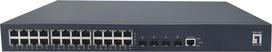 No Name LevelOne 28-Port L3 Lite Managed Gigabit PoE Switch, 802.3af/at PoE, 24 PoE Outputs, 400W Power Budget, 4 x 10G SFP+, Dual AC Redundant Power Supply