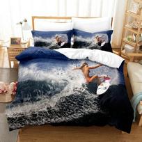 Sea Surfing Bedding Set Surf Modern Outdoor Extreme Sports Duvet Cover Queen King Ocean Surfboard 2/3PCS Polyester Quilt Cover EU single(135x200cm) gray