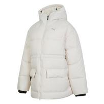 Puma Solid Color Warm Windproof Hooded Down Jacket Women outerwear Off-White 629740-87 S white