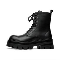 High Top Mens Outdoor Boots Luxury Brand Ankle Boot for Men British Style Leather Casual Boots Thick Bottom Basic Boots 38