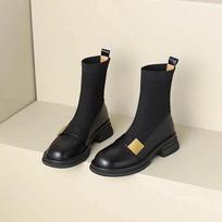 Moteriški trumpi batai su kulnu Elegantiški Su vidutinio aukščio kulnu Nauji Ankle Boots PU Odos Parduodami Žiema 2024 Patogūs Batai 39 Moteriški Trumpi Batai 35