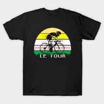 Asian Size Men Print T-shirt Le Tour Francia  Colores Tdf No-Cut Heat Transfer Print Cotton Tshirt S juoda