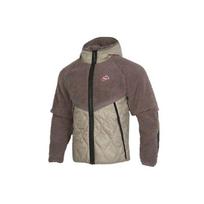 Nike Men's Sportswear Heritage Hooded Fleece Full-Zip Jacket Olive Grey Mystic Stone Black CU4447-040 L gray
