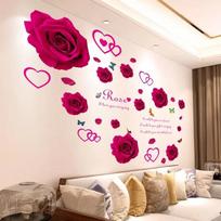 DIY Living Room Wall Stickers Decor Self-adhesive Flowers Butterfly Wall Decals Mural Bedroom Home Decorations 2026 Christmas 60x90cm white