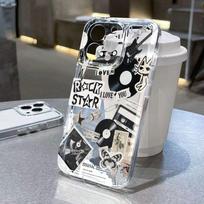Rock Music Themed Phone Case for iPhone 11 12 13 14 Pro 15 Plus 16 17 Pro Max 17 Air 16E X XR XS 15 Plus Clear Protective Cover iPhone 13 black