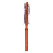 Wooden Handle Round Styling Hair Brush Nylon Bristles Small Size Small Round Brush Ergonomic Handle Professional Wood Brush