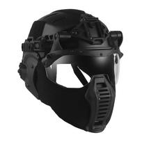 3.0 Wendy Tactical Full Protection Helmet With Flip Goggles Ear Cover Mask Airsoft Paintball Hunting Training Gear HL-109 BK